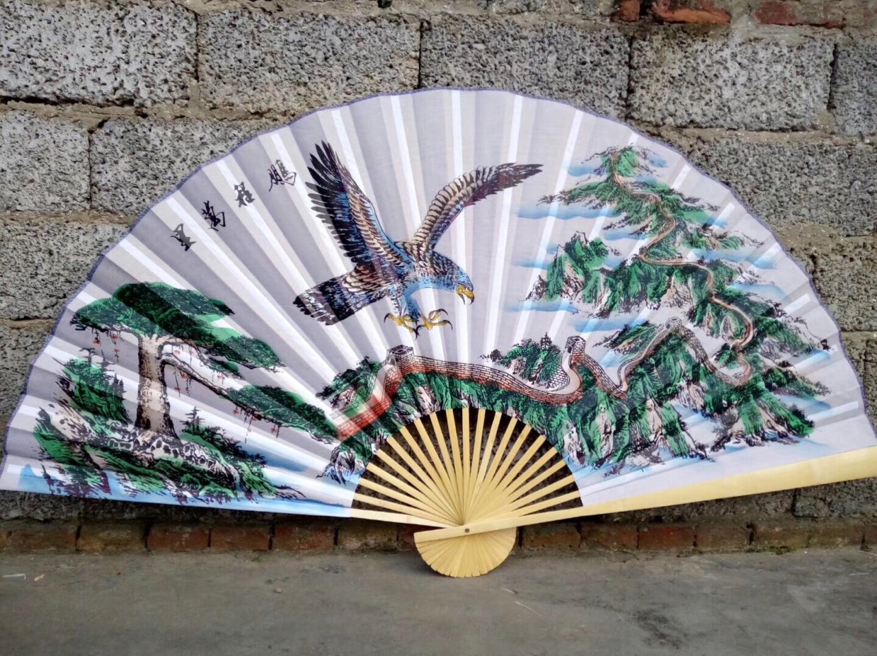 悬挂持久不变形*鸿运当头*超大挂扇玄关客厅壁挂装饰工艺大折扇子细节图