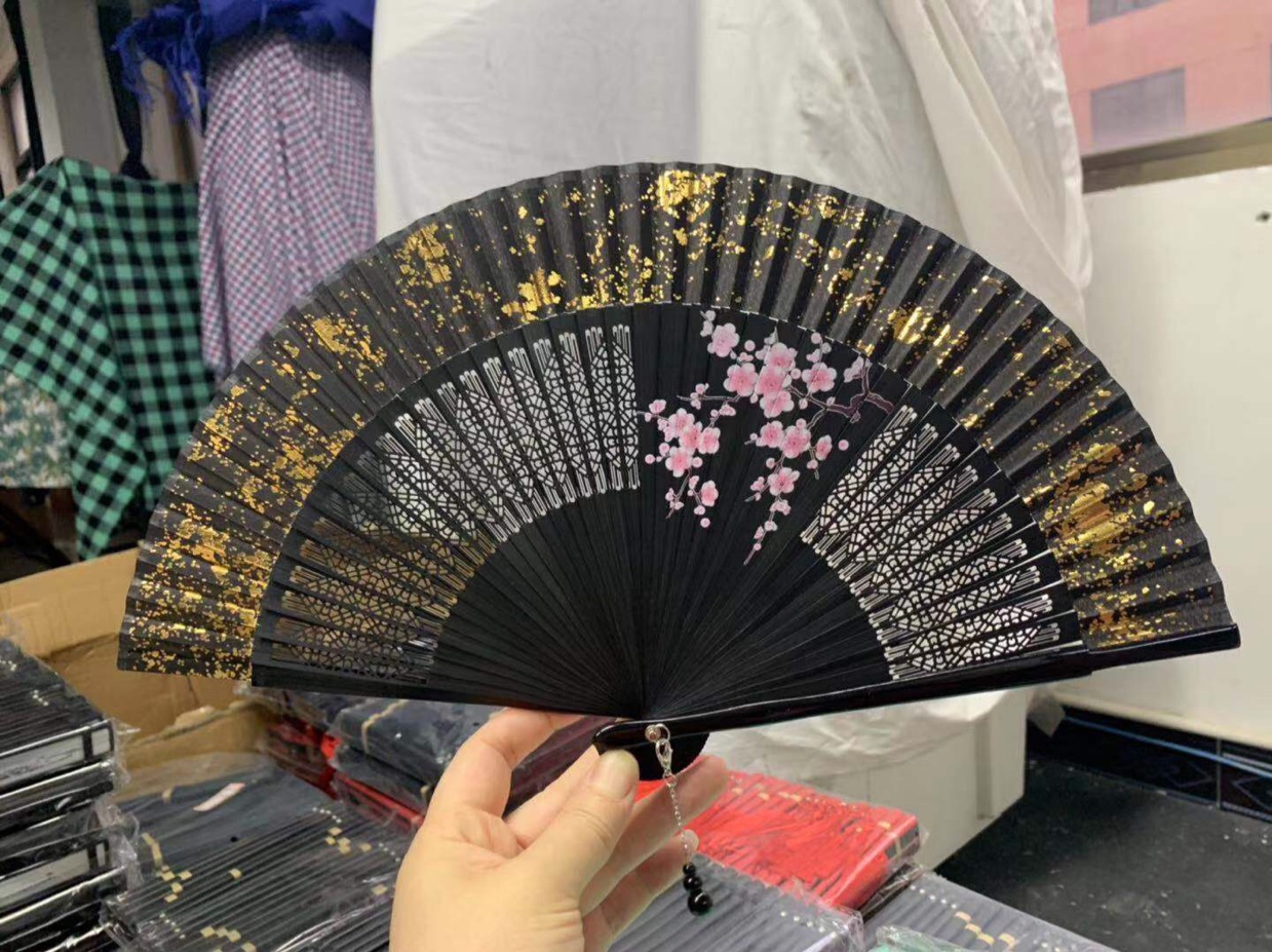 高档竹子喷绘扇子竹扇子产品图