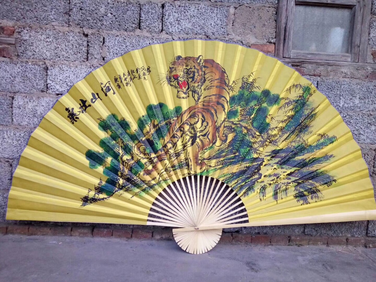 悬挂持久不变形*鸿运当头*超大挂扇玄关客厅壁挂装饰工艺大折扇子详情图7