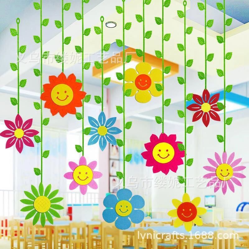 无纺布幼儿园教室环创室内天花板装饰空中创意吊饰走廊商场布置详情图3