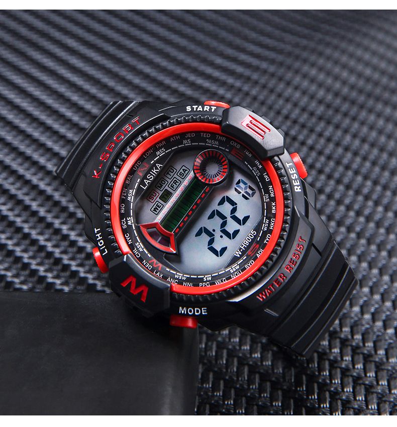 Lasika Electronic Watch Men's Watch Student Sports Multi-Function Manufacturers Direct Sales Item Picture