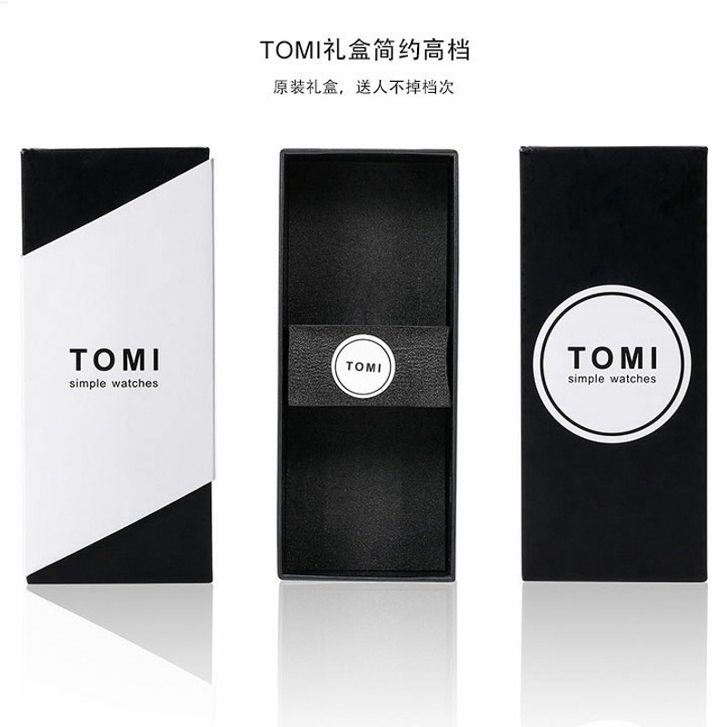 Tomi Hollow Design Half Side Perspective Concept Unisex Belt Unisex Casual Fashion Quartz Watch undefined
