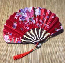 折叠贝壳扇和风日式折扇古风女式大刀扇和服扇子绢扇摄影用礼品扇