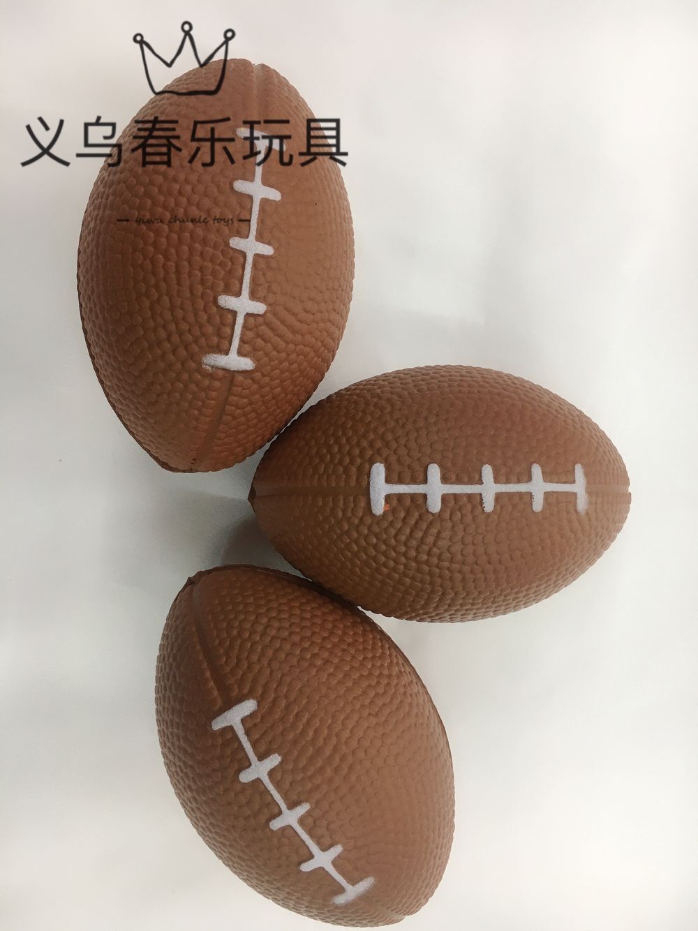 厂家印刷美式发泡pu小橄榄球玩具儿童体育训练海绵泡沫光面压力球详情6