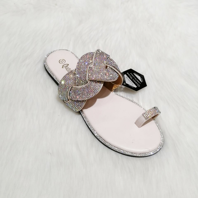 女士平底彩钻拖鞋夹脚拖 Flip flops sandals slippers详情图1