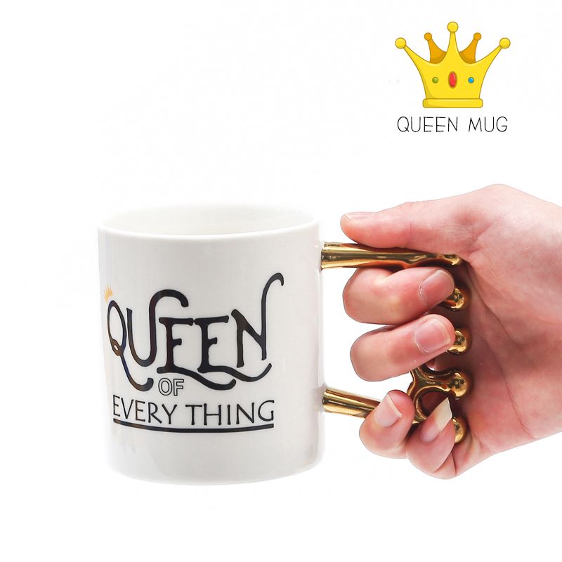 Creative Crown Handle Mug Personality Goddess Queen Ceramic Mug Retro Queen Crown Bone China Mug Application Scenario