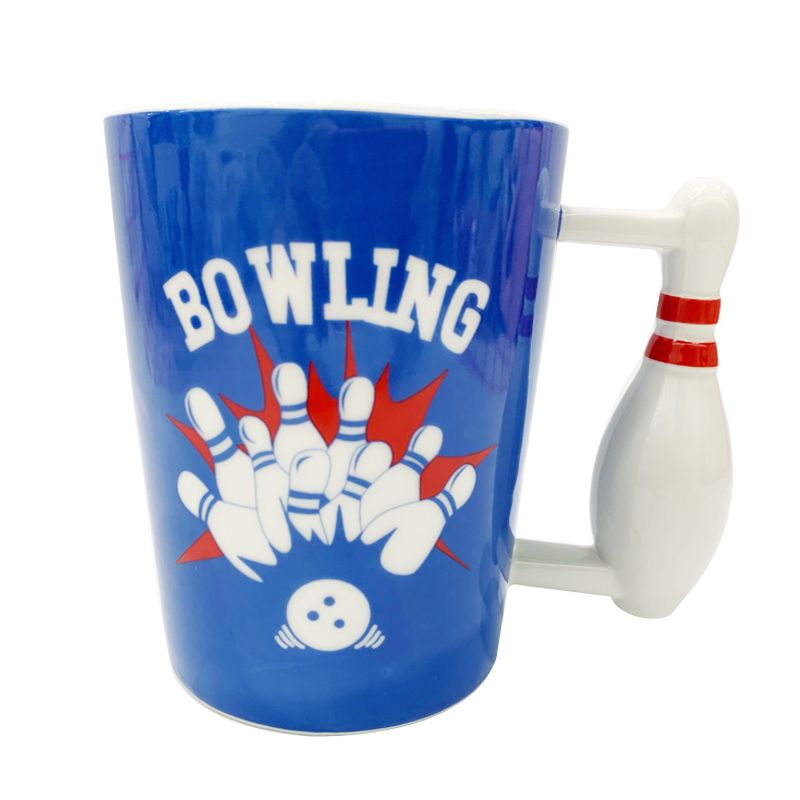 Ceramic Cup With Bowling Ball Shape Handle Item Picture