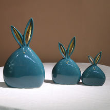 现代简约兔子工艺品创意家居软装桌面陶瓷小摆件玄关客厅卧房摆饰
