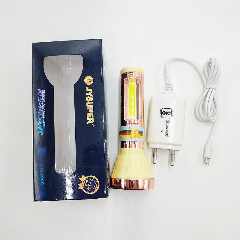 久根电筒 JY-2090 新款锂电池充电手电筒白底实物图