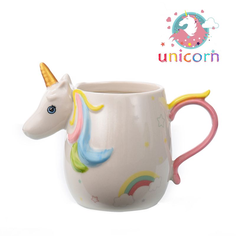 Creative Unicorn Ceramic Cup Unicorn Mug 3D Modeling Animation Surrounding Personalized Water Cup Application Scenario