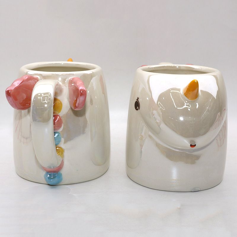 Creative and colorful little dinosaur ceramic cup, colorful little flying dragon mug, 3D shaped anime peripheral water cup Specification image