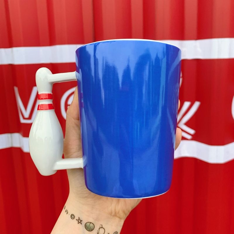 Ceramic Cup With Bowling Ball Shape Handle Specification drawing