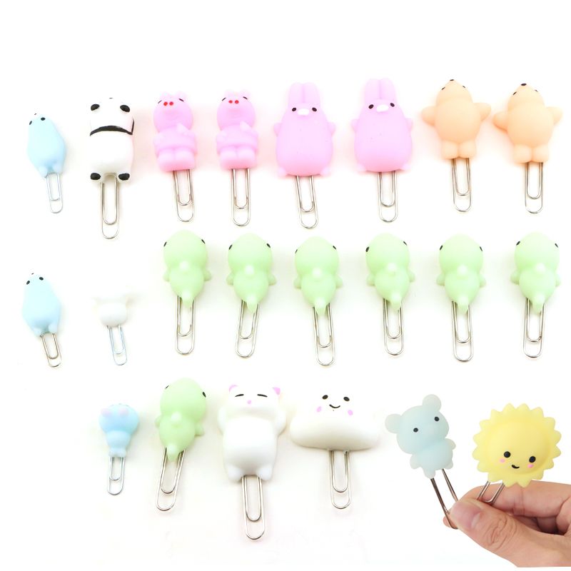 Factory direct stationery Pinochle soft glue paper clip cute cartoon colored animal pin bookmarking clip office thumbnail
