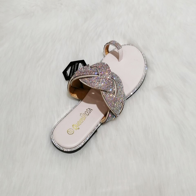 女士平底彩钻拖鞋夹脚拖 Flip flops sandals slippers详情图3