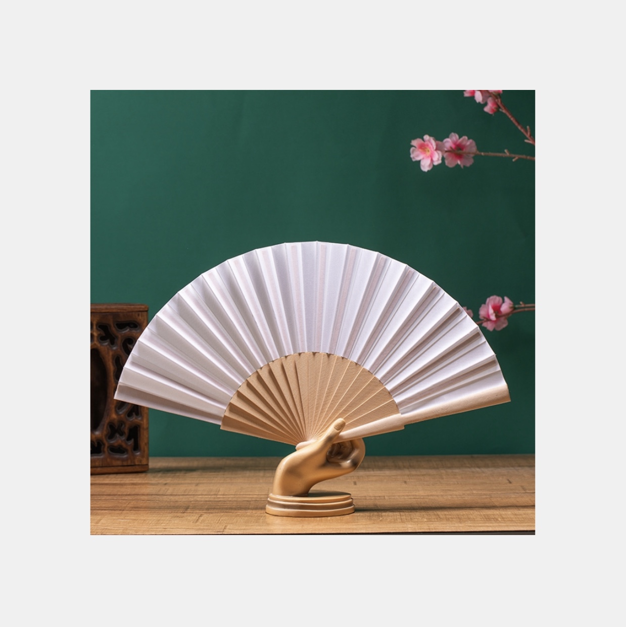 18方木头柄纯色扇子详情图7