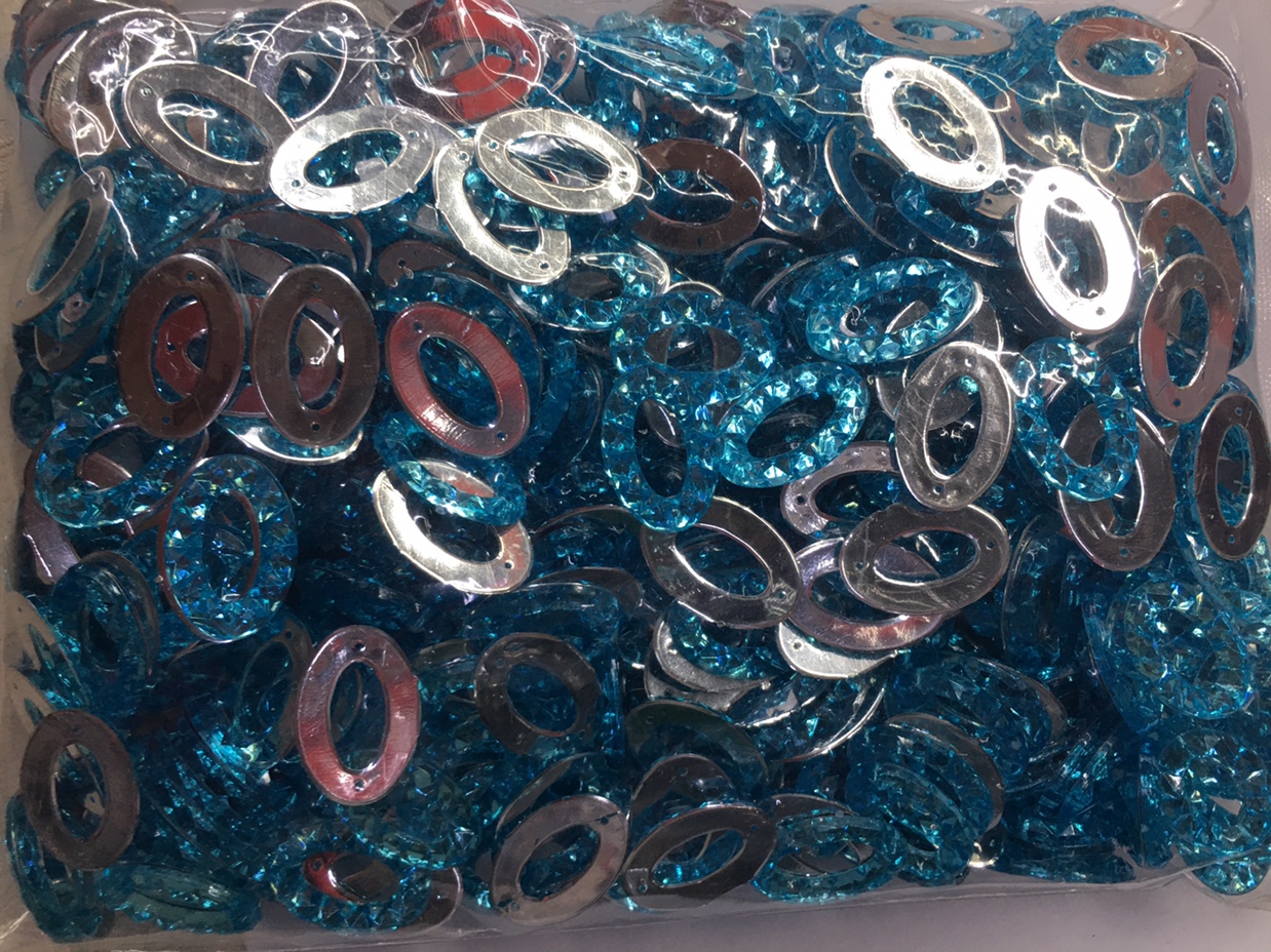 18x18椭圆圆圈双孔 国产压克力 深水兰产品图