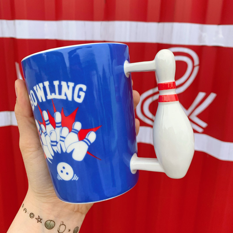 Ceramic Cup With Bowling Ball Shape Handle undefined