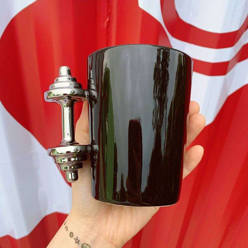 Weight Lifting Dumbbell Handle Mugs details Picture