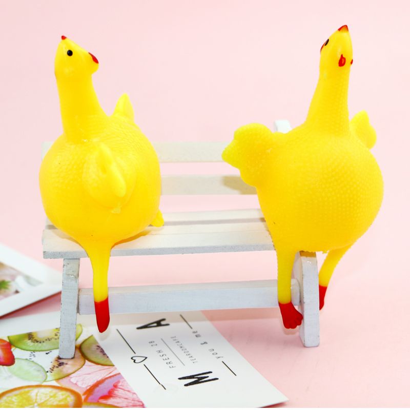Under the laying hens creative vent toys play strange squeeze laying hens vent chicken key chain vent air pressure pressure trick toys thumbnail