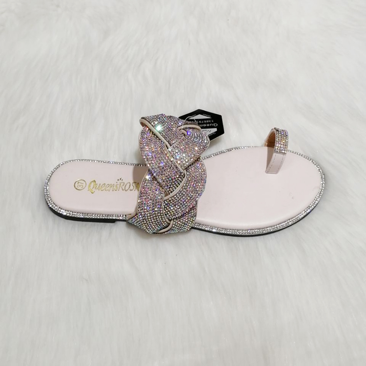 女士平底彩钻拖鞋夹脚拖 Flip flops sandals slippers详情图2