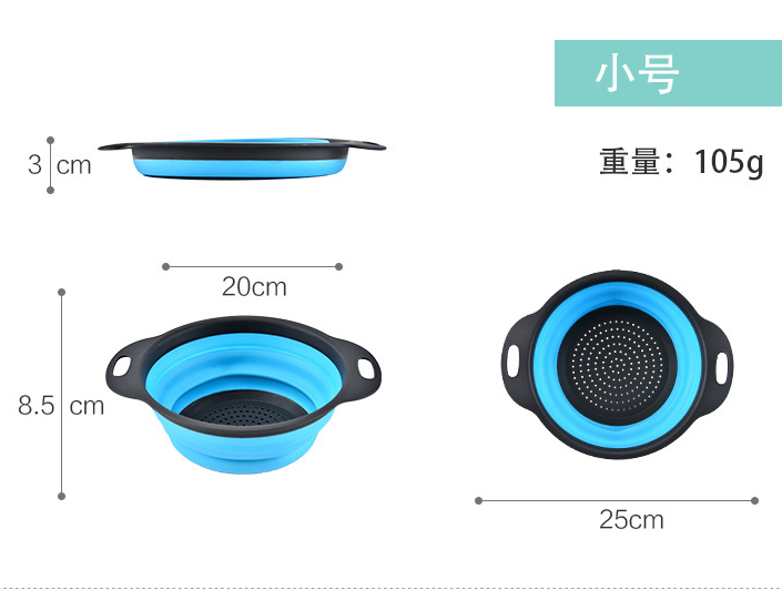 折叠沥水篮2件套厨房沥水篮塑料水槽滤水篮蔬菜水果沥水收纳篮详情图3