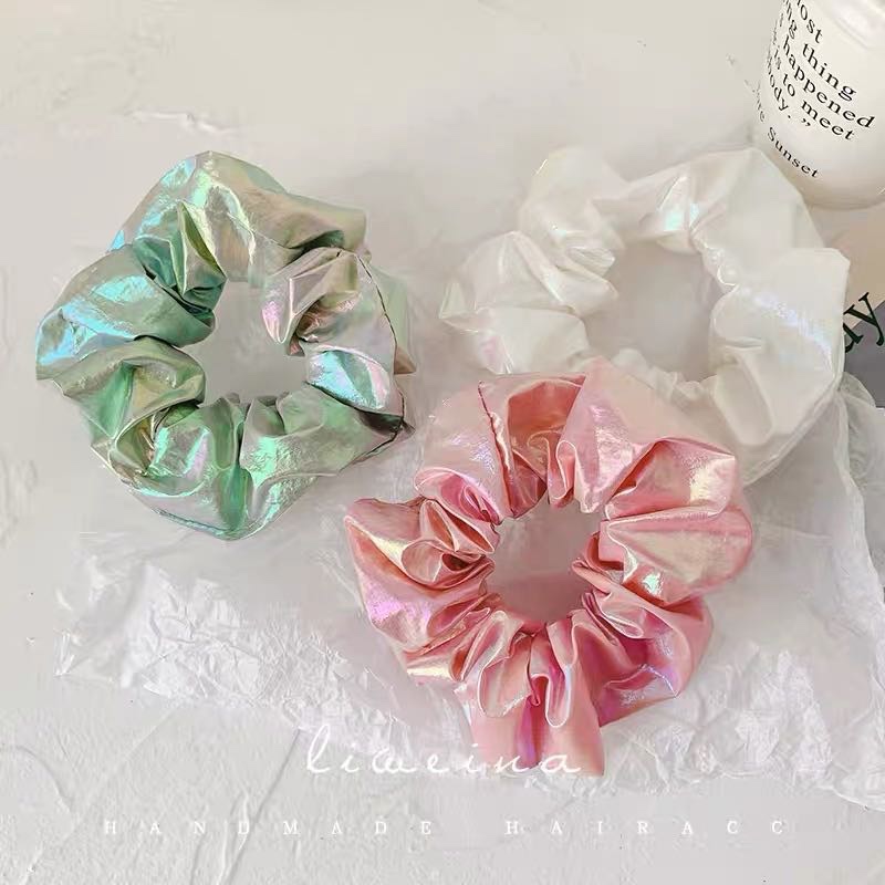 奶油珠光纸~ 温柔梦幻质感发圈雾面光泽发绳少女心大肠圈头绳发饰产品图