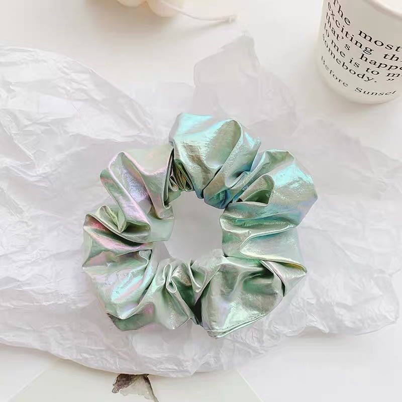 奶油珠光纸~ 温柔梦幻质感发圈雾面光泽发绳少女心大肠圈头绳发饰白底实物图