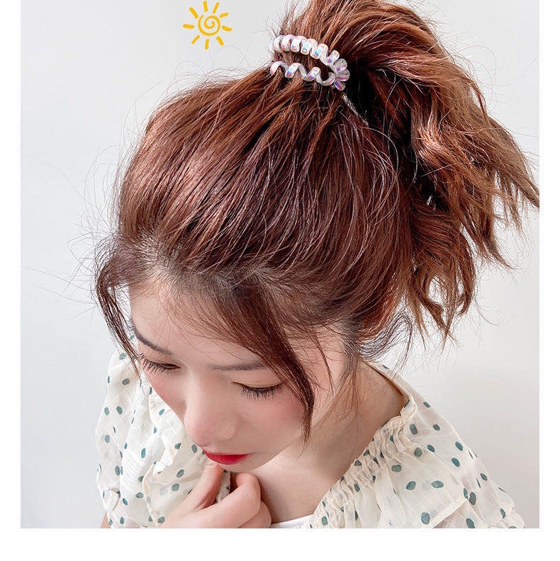 人鱼姬电话线发圈少女磨砂无痕头绳粗扎马尾韩国ins网红简约皮筋产品图