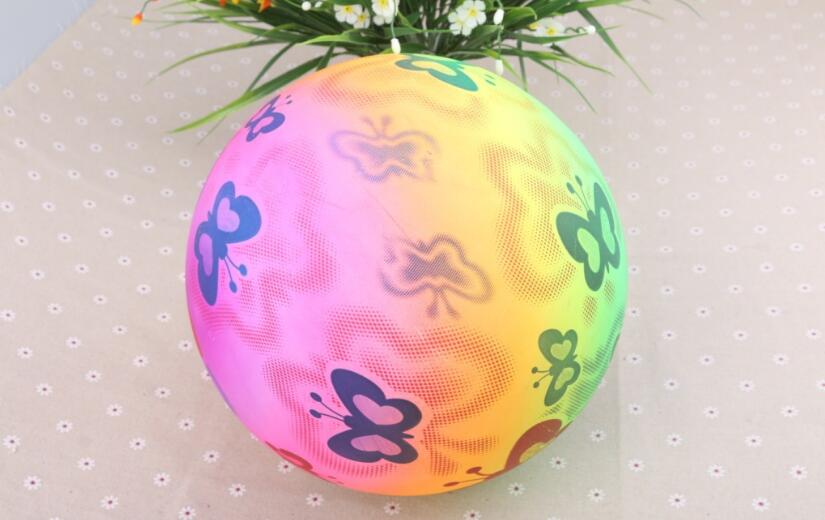 新款彩虹色加厚PVC充气玩具皮球 儿童运动拍拍球 厂家甩甩球热卖详情9