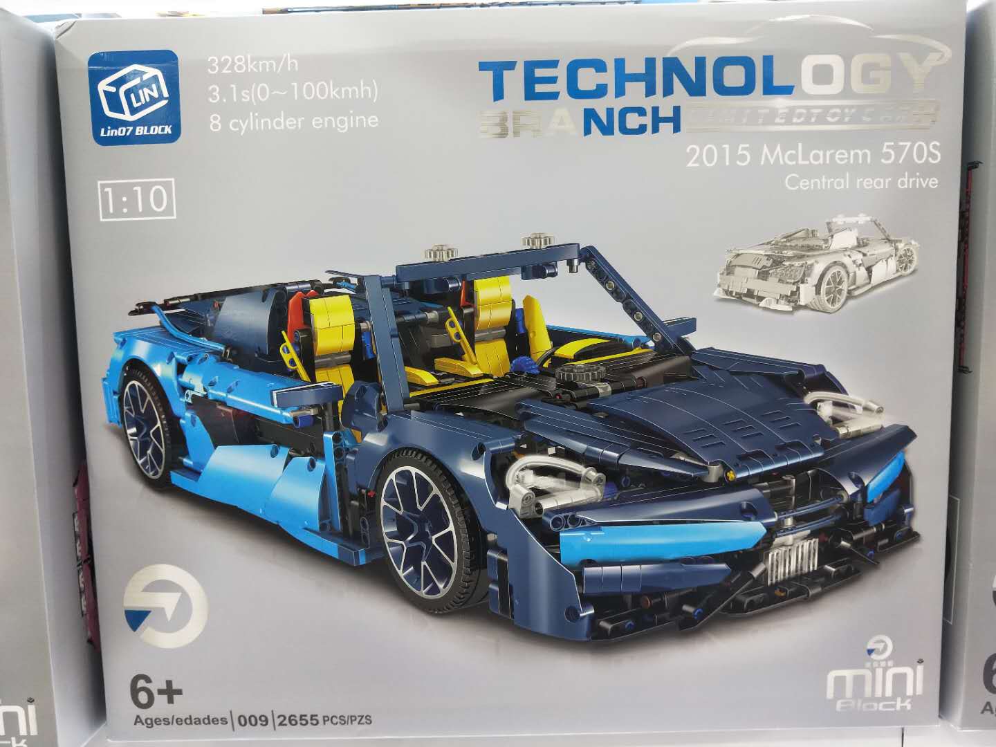 Supercar model building blocks 2655PSC/PZs1:10 Simulation building block model sports car model details Picture