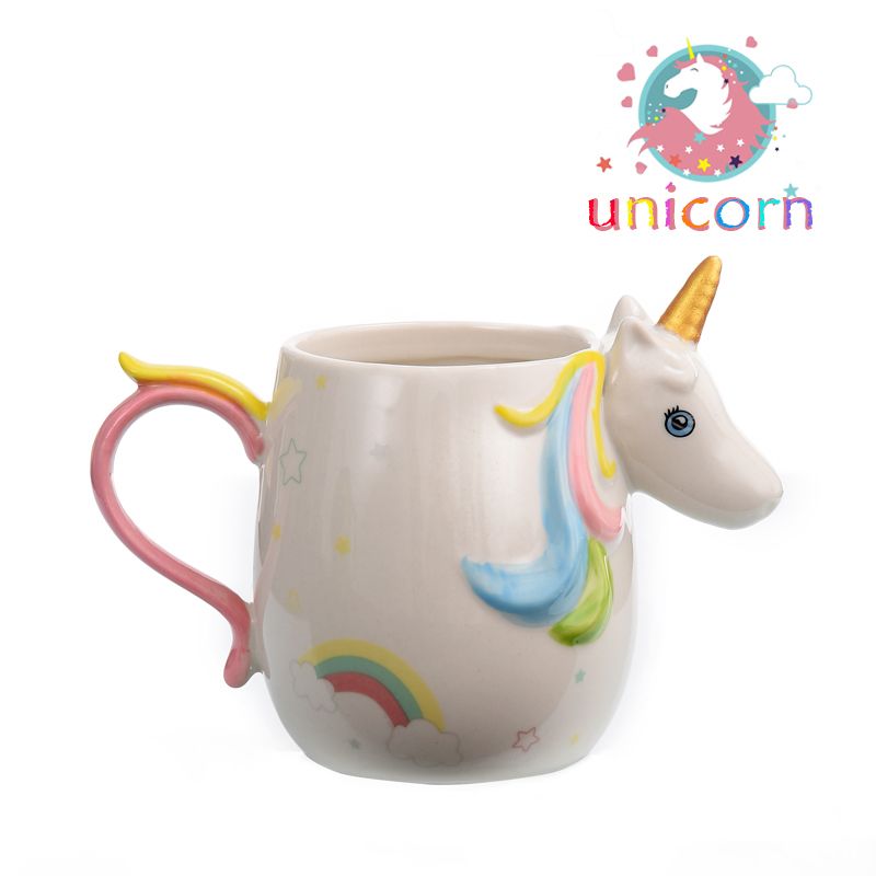 Creative Unicorn Ceramic Cup Unicorn Mug 3D Modeling Animation Surrounding Personalized Water Cup Specification drawing