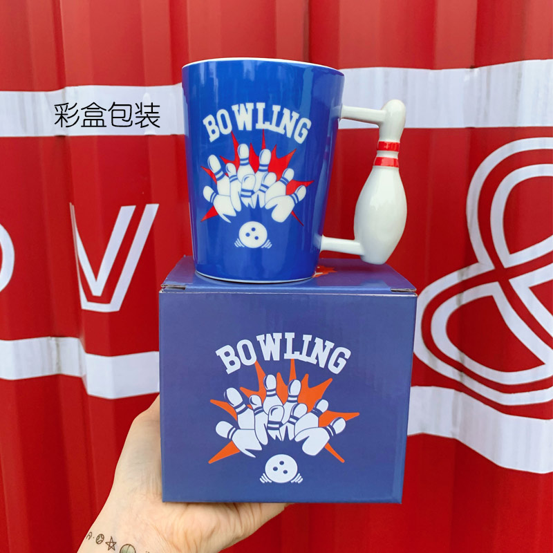 Ceramic Cup With Bowling Ball Shape Handle Specification drawing