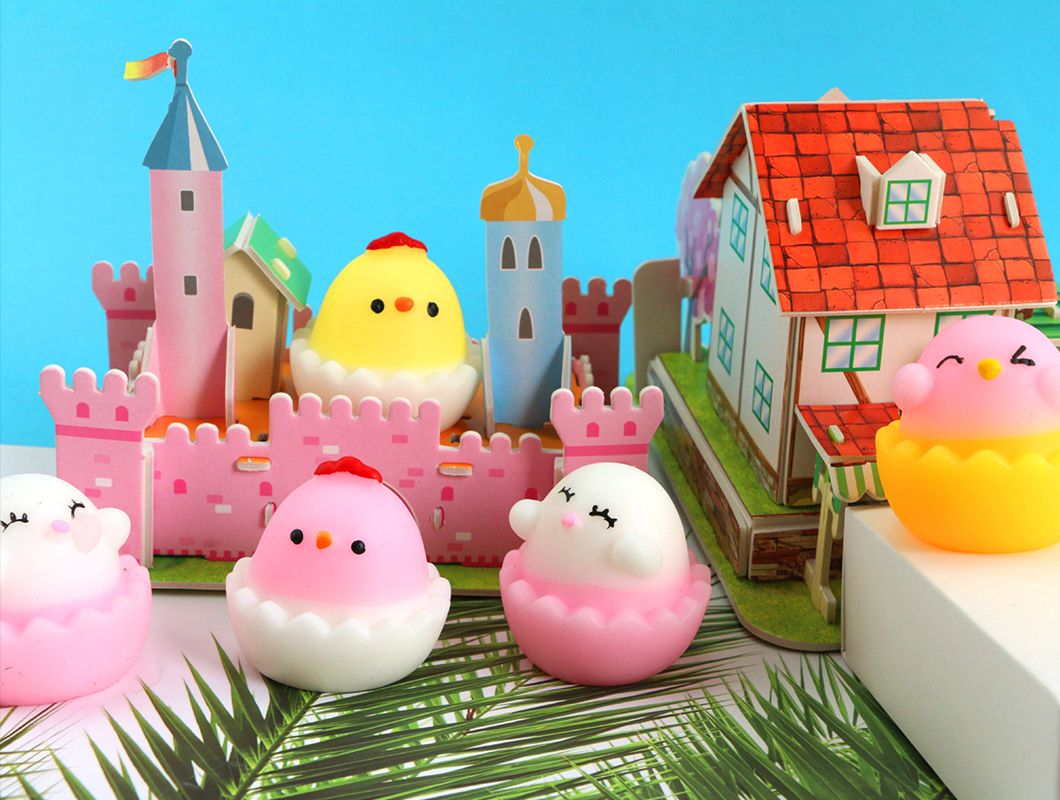 Eggshell chicken creative super cute department of cute animals pinknead music to vent pressure toys pressure relief Tuzijun thumbnail