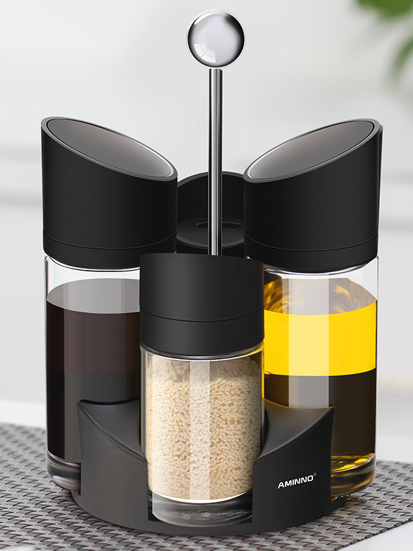 玻璃油壶防漏小调料瓶油瓶酱油瓶醋瓶调味罐固液组合5件套   光面详情图1