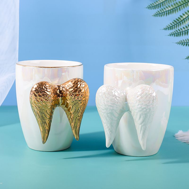 Creative Wings Ceramic Cup Angel Wings Mark Cup Unique Colorful Cup Body Wings Ceramic Cup details Picture