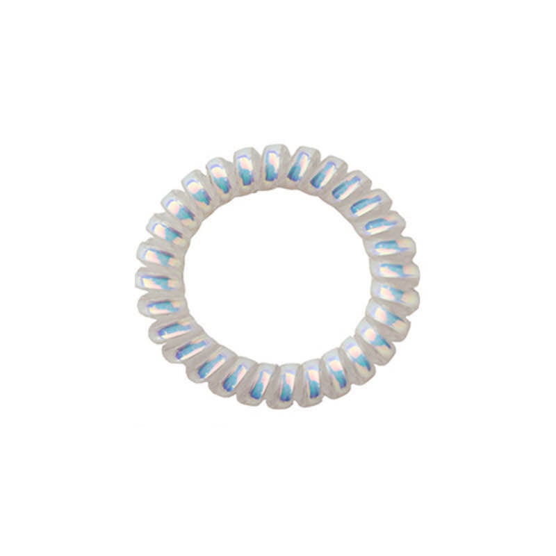 人鱼姬电话线发圈少女磨砂无痕头绳粗扎马尾韩国ins网红简约皮筋白底实物图