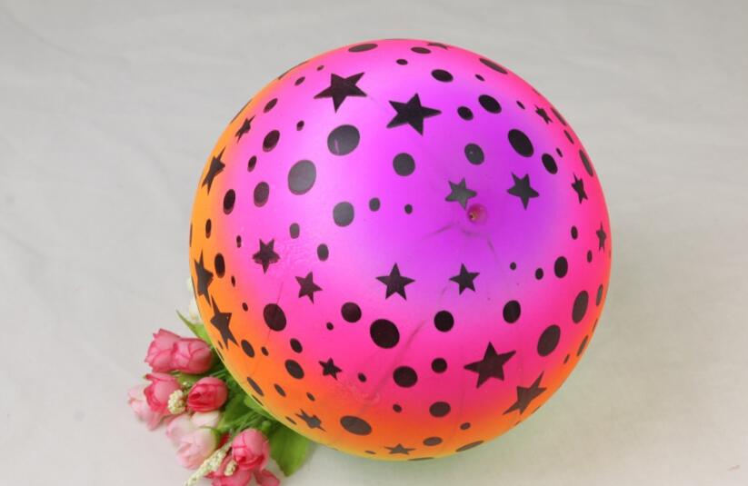 新款彩虹色加厚PVC充气玩具皮球 儿童运动拍拍球 厂家甩甩球热卖详情3