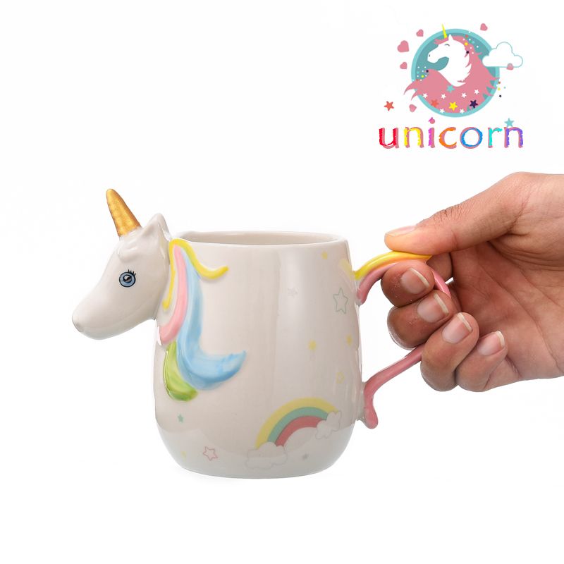 Creative Unicorn Ceramic Cup Unicorn Mug 3D Modeling Animation Surrounding Personalized Water Cup details Picture