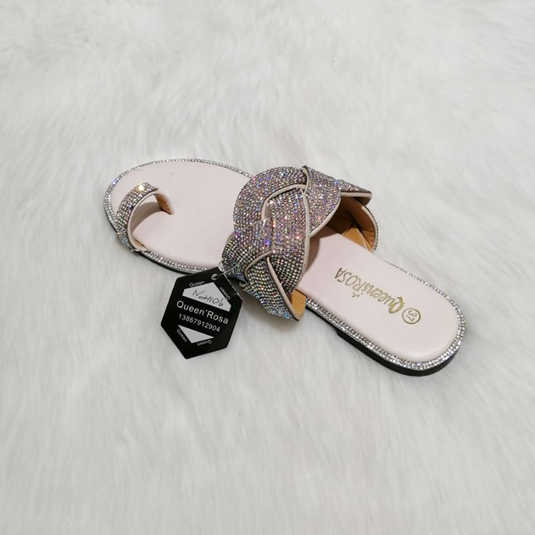 女士平底彩钻拖鞋夹脚拖 Flip flops sandals slippers详情图4