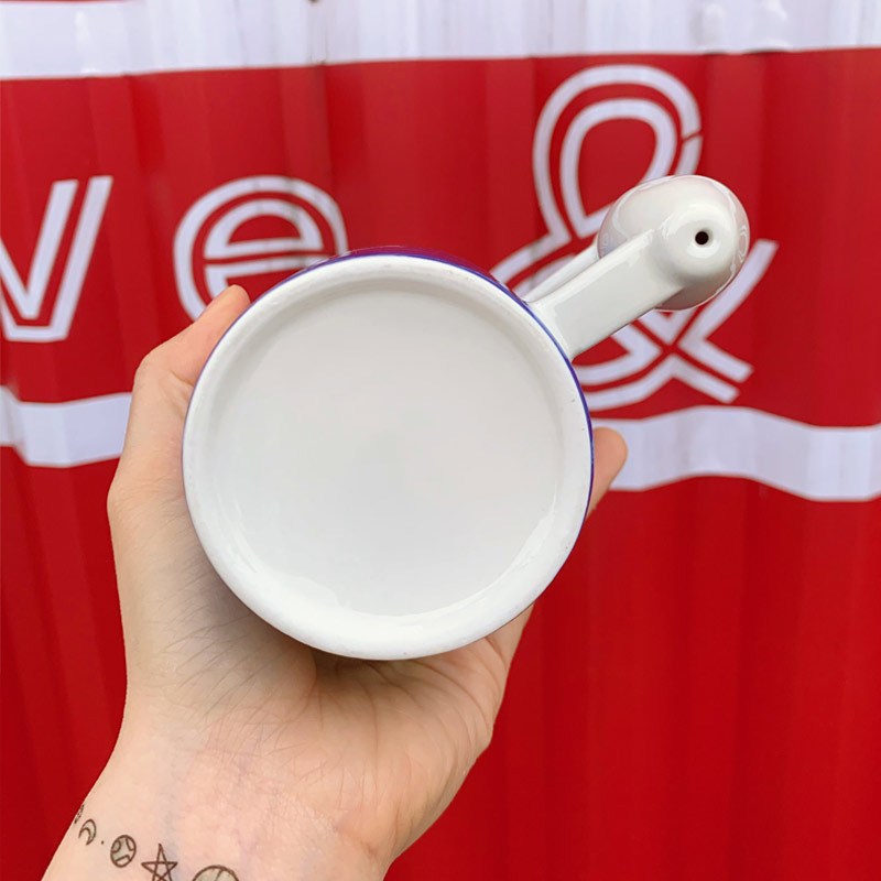 Ceramic Cup With Bowling Ball Shape Handle undefined