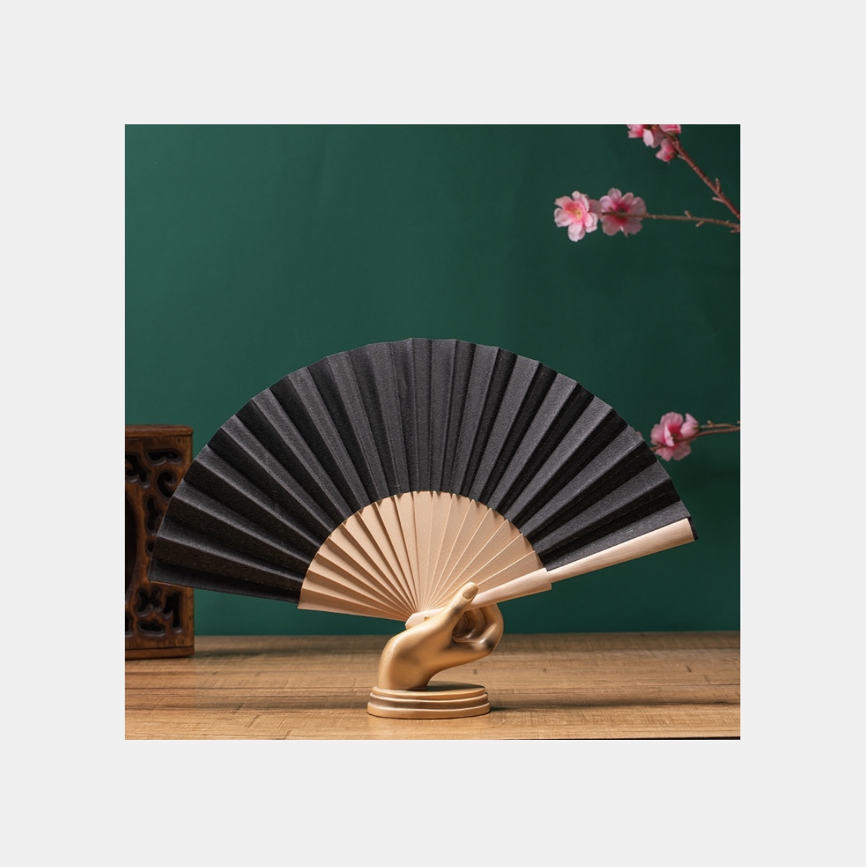 18方木头柄纯色扇子详情图8