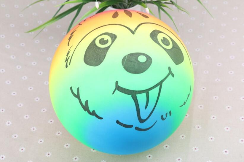 新款彩虹色加厚PVC充气玩具皮球 儿童运动拍拍球 厂家甩甩球热卖详情8