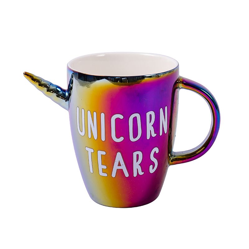 European Light Luxury Unicorn Breakfast Water Cup Colorful Letters Animal Head Household Ceramic Cup Cute Girl Heart Mug Item Picture