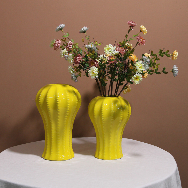 现代简约家居插花花器样板房软装陶瓷花瓶摆件客厅玄关茶几摆饰图