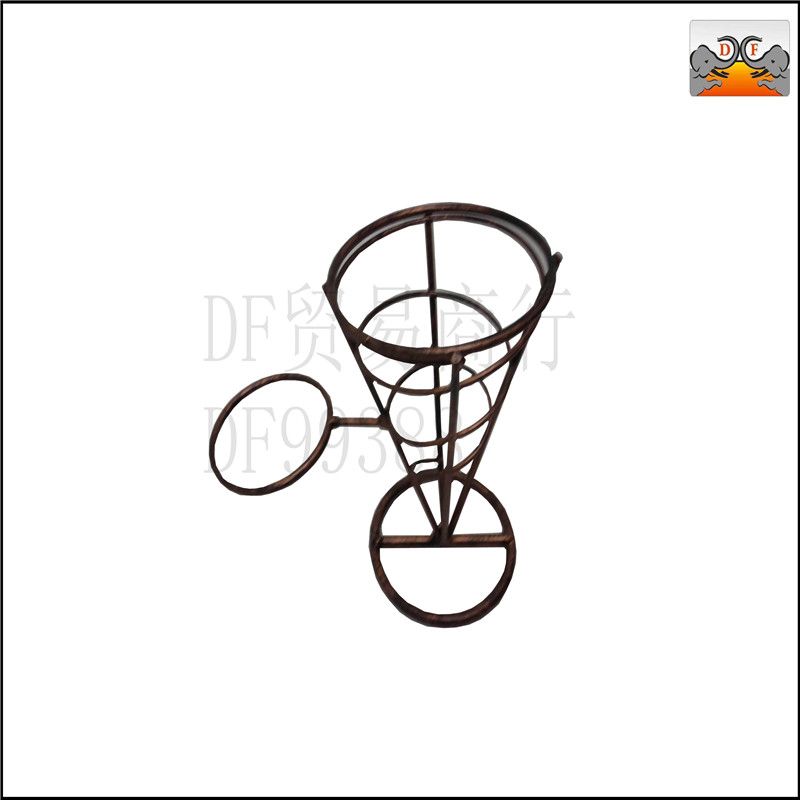DF99388 French Fries Stand/Single head 1 dish bronzed iron Fried Chicken French Fries Stand Conical Stainless steel Fried Chicken Snack Stand American Western Restaurant Fried Chicken small DF TRADING HOUSE