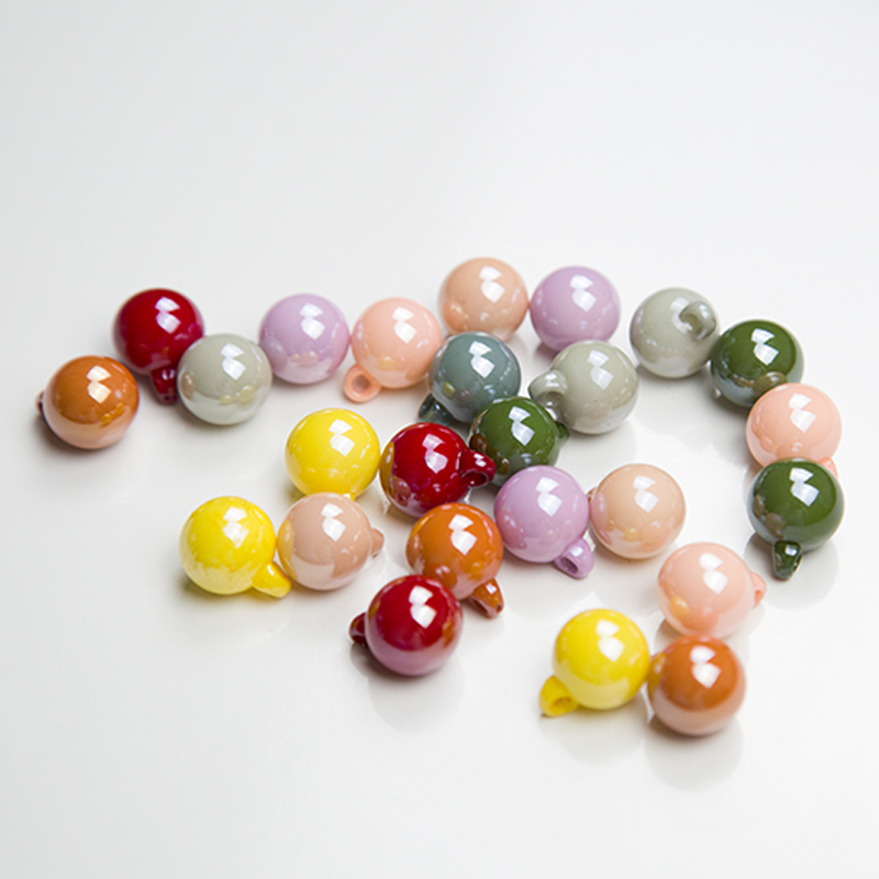 Acrylic key chain accessories 16 cm hanging hole Korean matte white solid color round beads DIY headdress accessories thumbnail