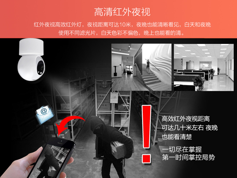 无线监控摄像头 手机远程高清夜视小型商用家庭监控器详情图10