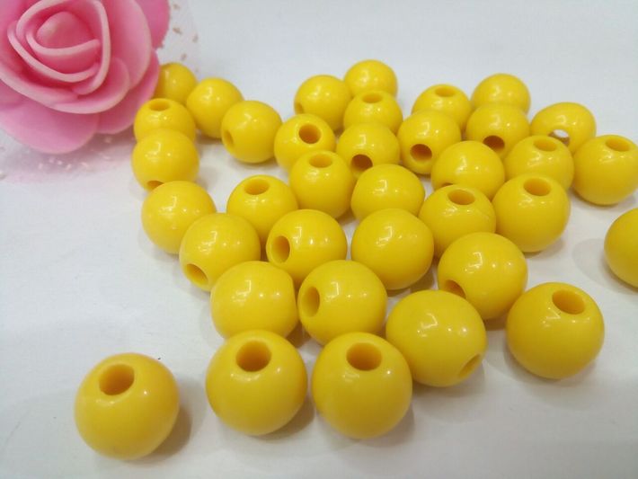 Diy solid color beads plastic beads acrylic beads double color beads accessories