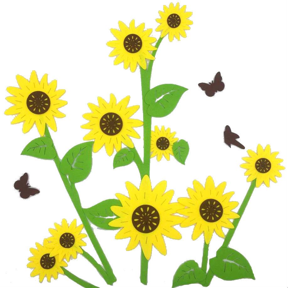 Non-woven fabric kindergarten class classroom decoration cultural wall sunflower three-dimensional wall stickers theme environmental arrangement creativity