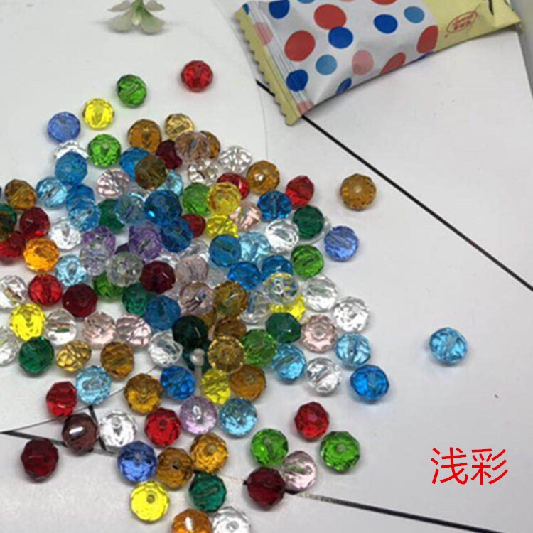 水晶散珠 扁珠车轮珠8mm散装批发手链嘉亮8MM玻璃串珠一包20颗 嘉亮水晶 饰品配件